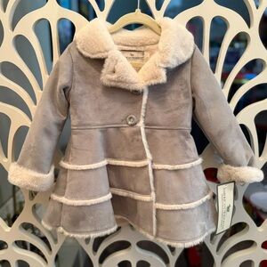 Mayoral Gray Pea Coat with Cream Accents